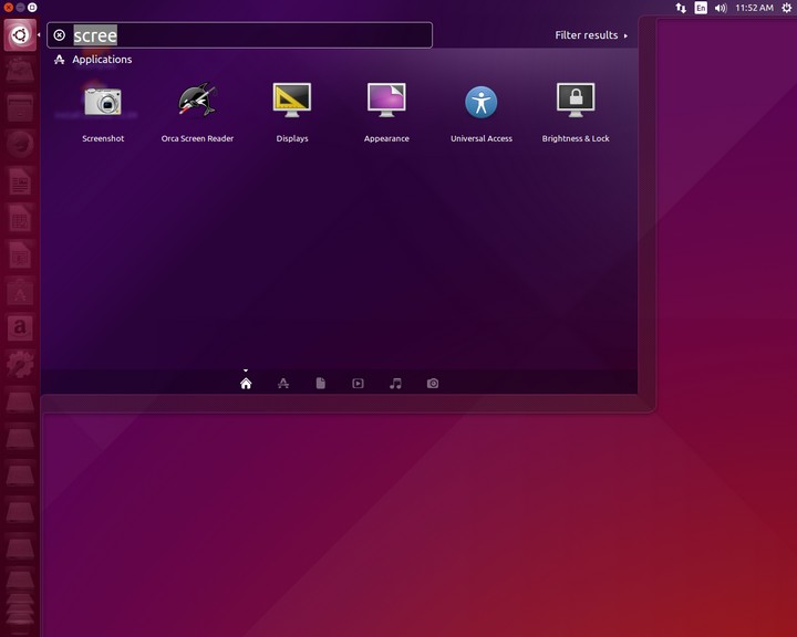 Меню Dash Ubuntu 15.04